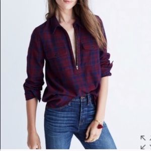 Madewell Flannel Quarter Zip
